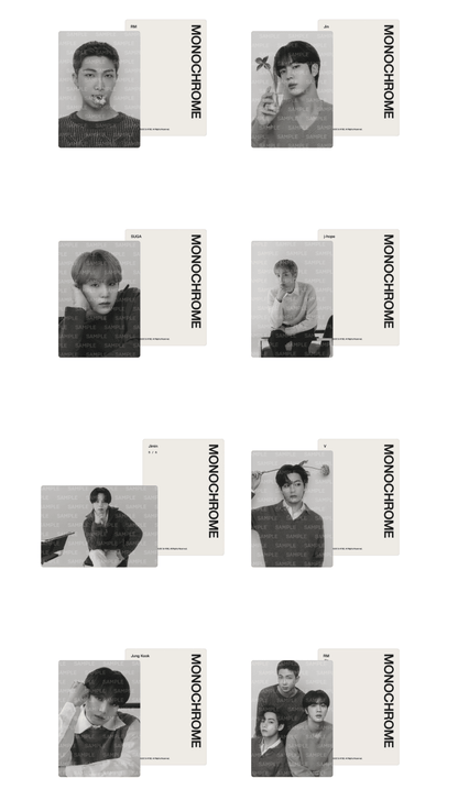 BTS MONOCHROME Mini Photo Card - Night Apple Kpop