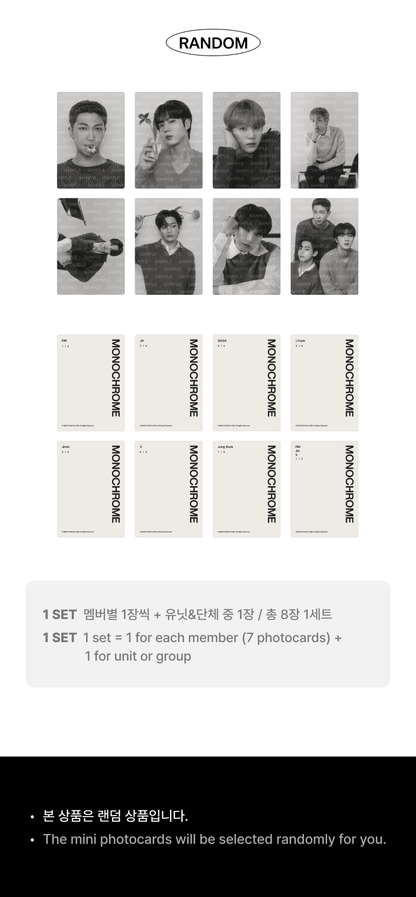 BTS MONOCHROME Mini Photo Card - Night Apple Kpop