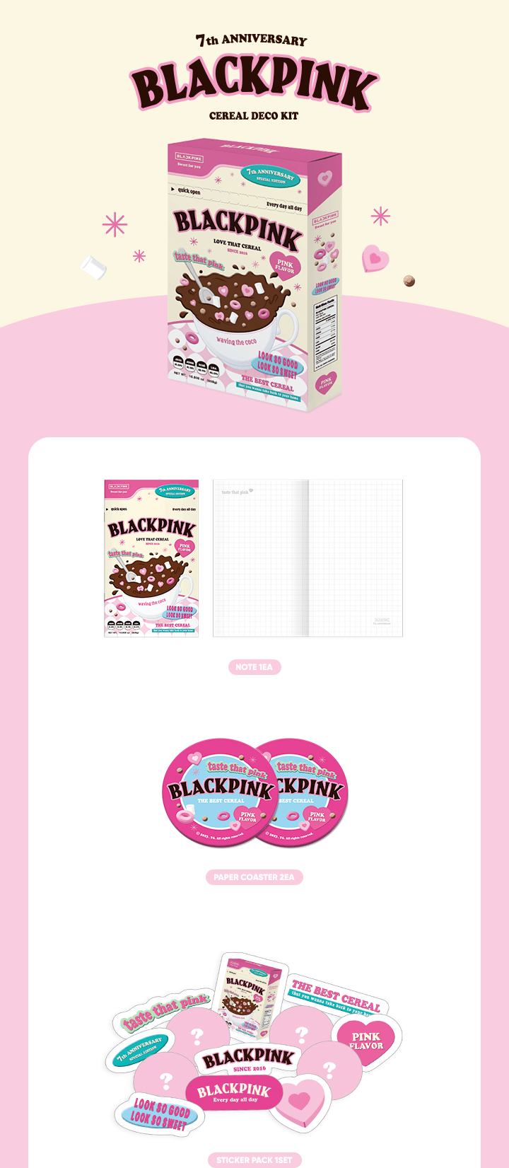 BLACKPINK 2023 Debut Anniversary Cereal Deco Kit - Night Apple Kpop