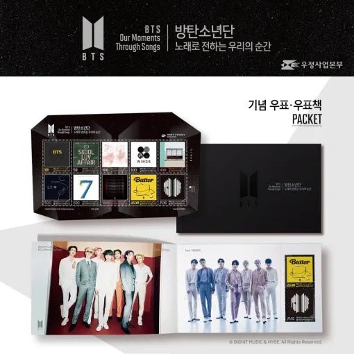 BTS 10th Anniversary Commemorative Stamp Packet (Korea Post) - Night Apple Kpop