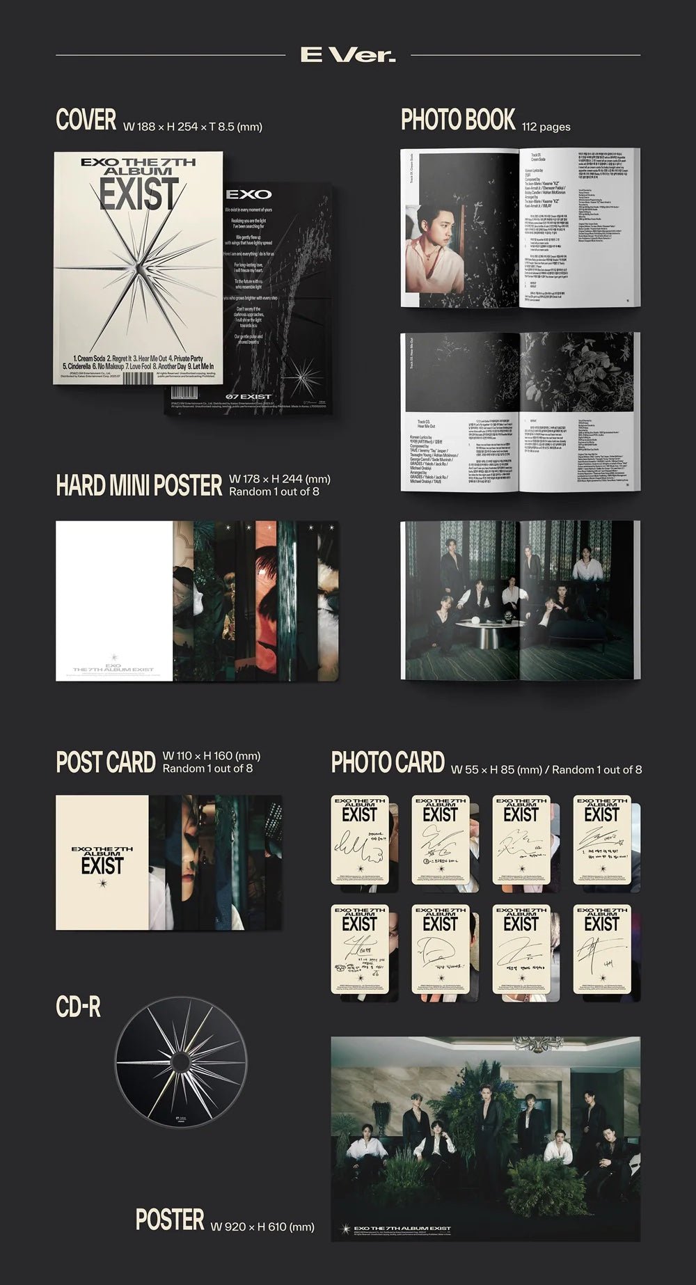 EXO The 7th Album 'EXIST' Photo Book ver. (Random) - Night Apple Kpop