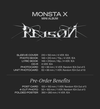 MONSTA X 12th Mini Album REASON (Random) - Night Apple Kpop