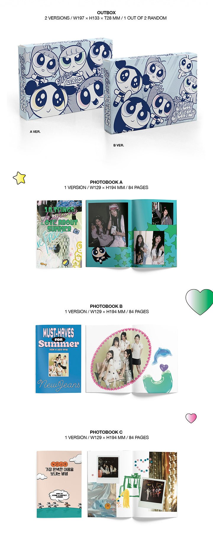 NewJeans 2nd EP 'Get Up' THE POWERPUFF GIRLS X NJ Box ver. (Random) - Night Apple Kpop