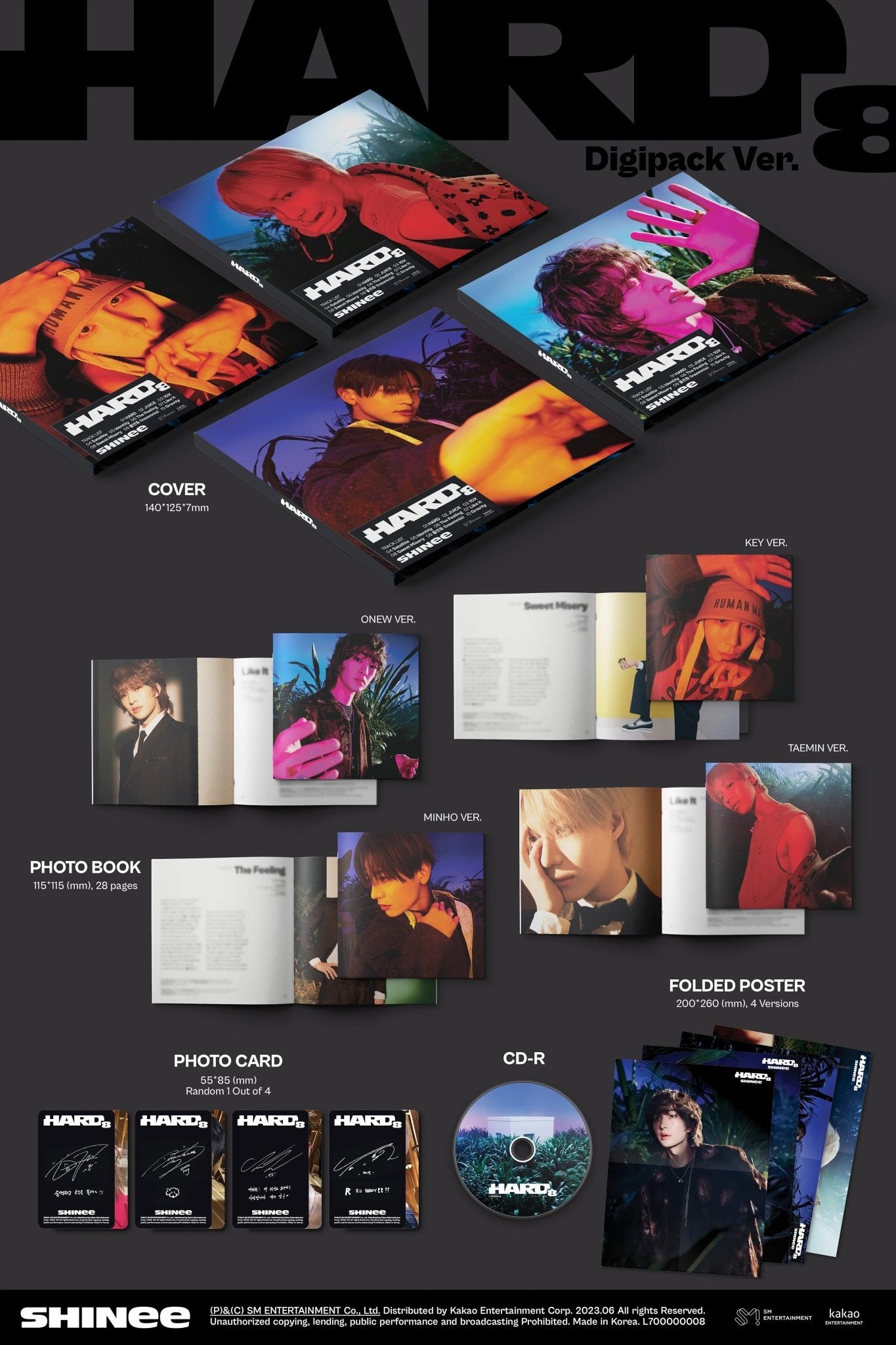SHINee 8th Album [HARD] Digipack ver. (Random) - Night Apple Kpop