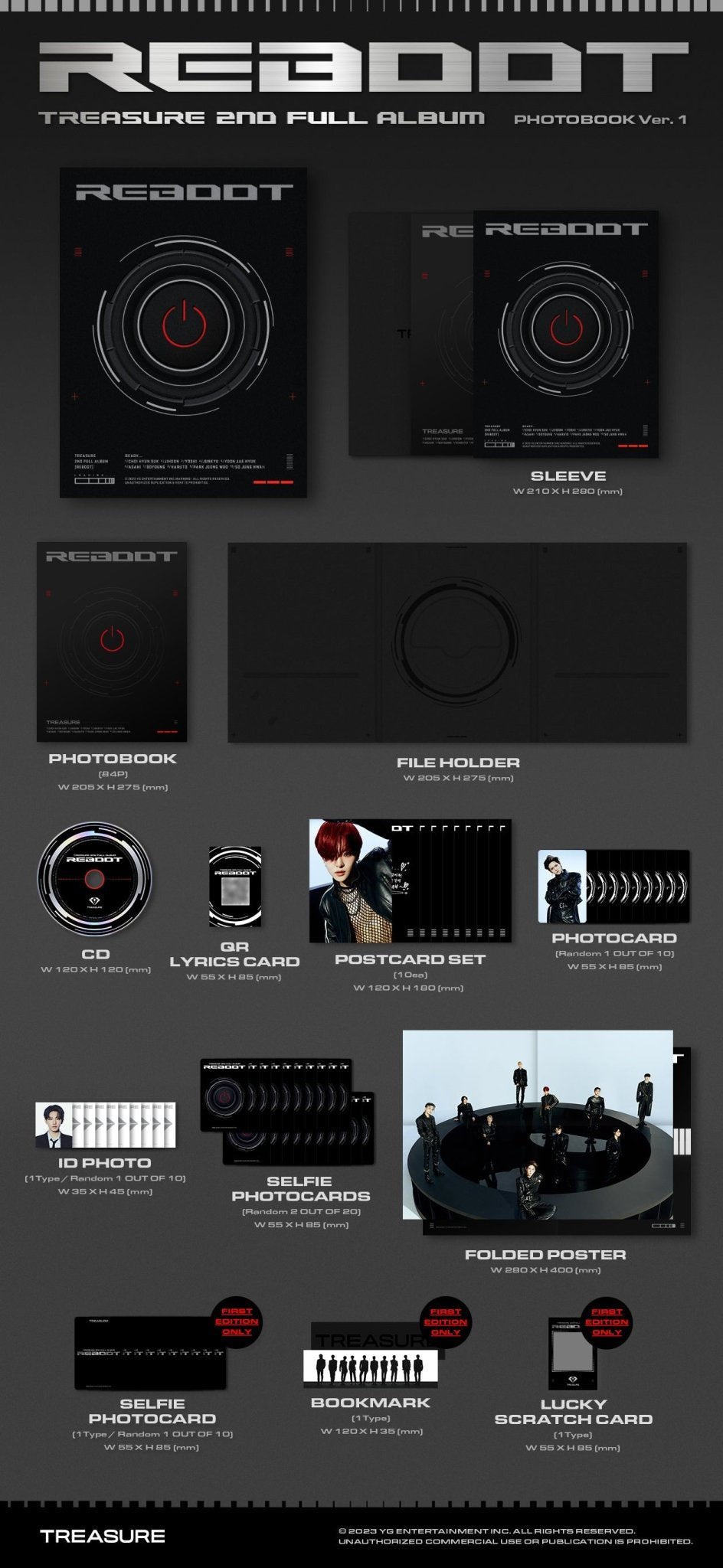 TREASURE 2nd Full Album [REBOOT] Photobook ver. (Random) - Night Apple Kpop