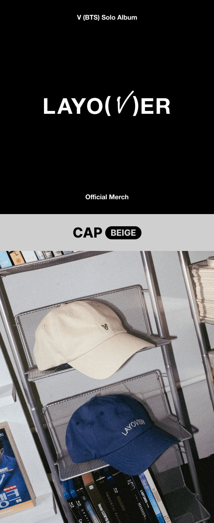 V (BTS) Layover Cap (Beige) - Night Apple Kpop